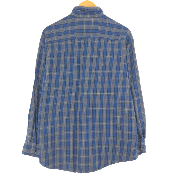 90'S TOWN CRAFT long sleeve button down light flannel check shirt, men's size M /eaa491250