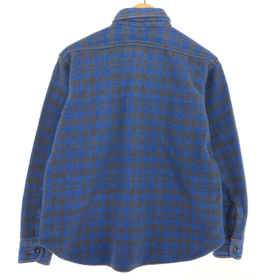 LANDS' END COUNTRY TOUCH Long Sleeve Heavy Flannel Check Shirt Men's M /eaa491252