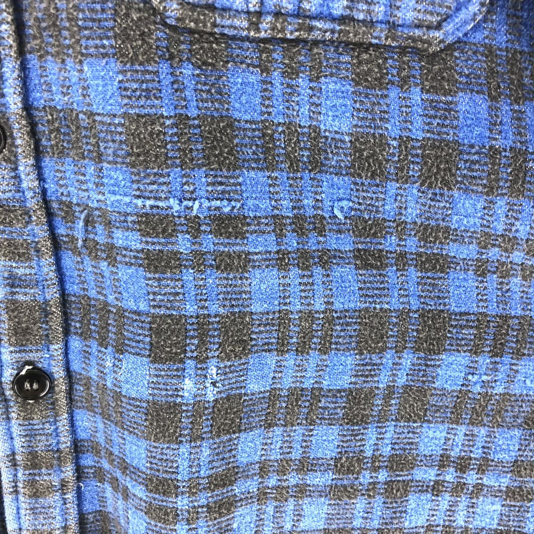 LANDS' END COUNTRY TOUCH Long Sleeve Heavy Flannel Check Shirt Men's M /eaa491252