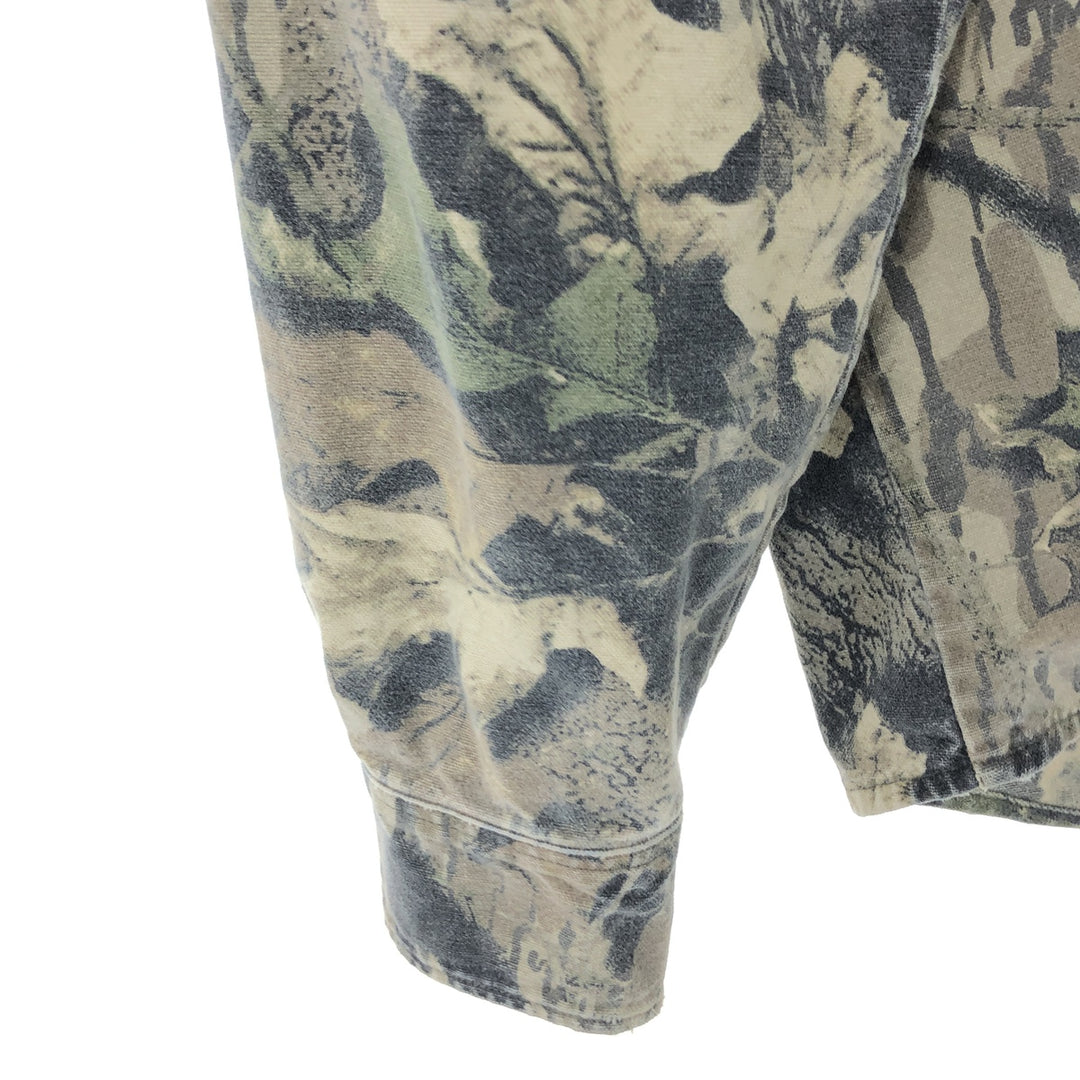 90'S RATTLERS Camouflage Pattern Real Tree Camo Long Sleeve Cotton Shirt Made in USA Men's XL Vintage unclear Khaki type sage green Vintage Second Hand