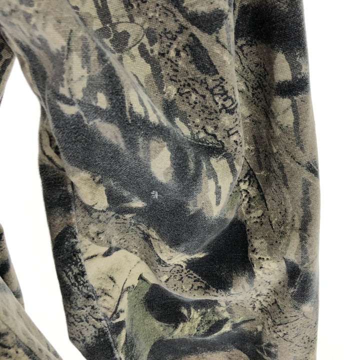 90'S RATTLERS Camouflage Pattern Real Tree Camo Long Sleeve Cotton Shirt Made in USA Men's XL Vintage unclear Khaki type sage green Vintage Second Hand