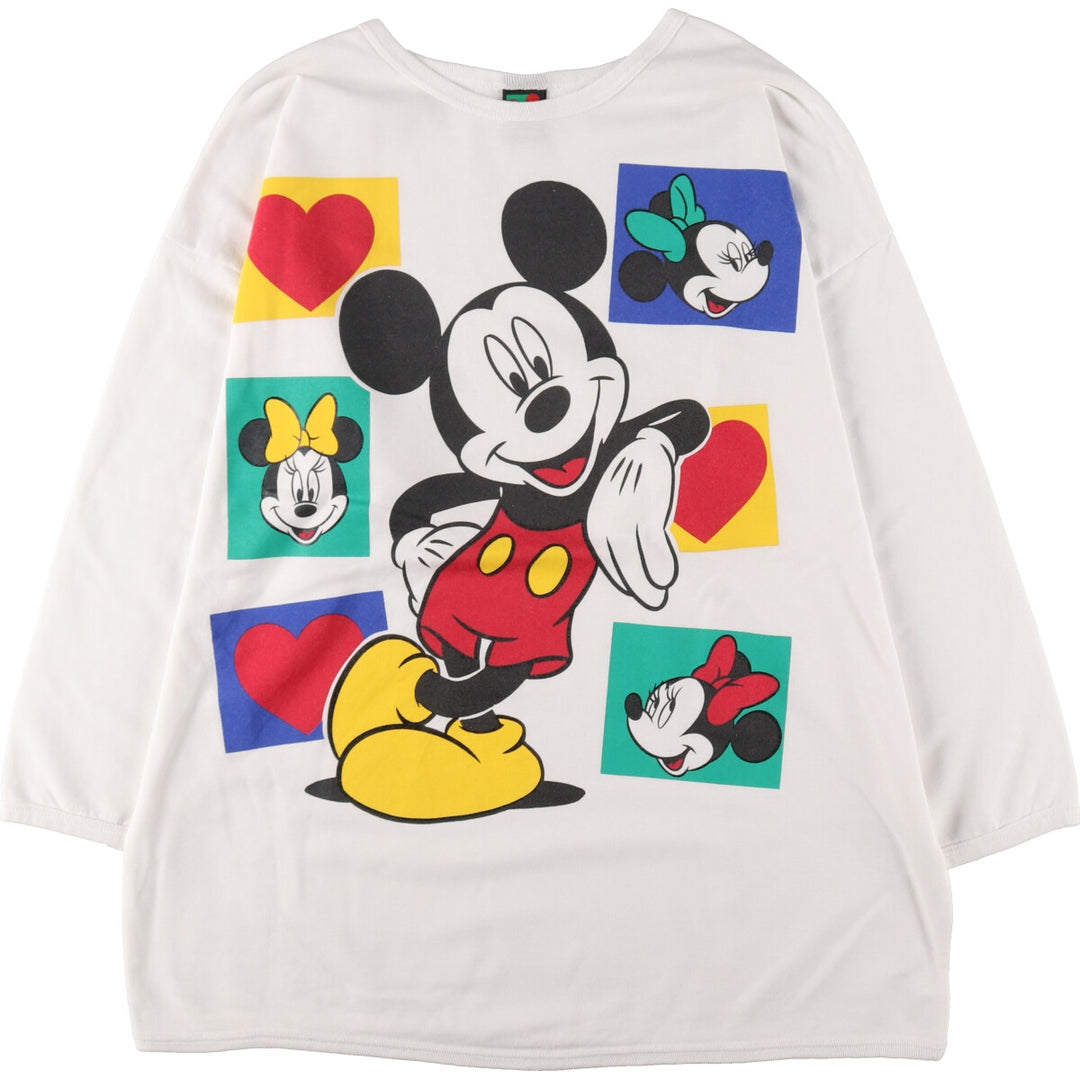 Big size Disney character print long T-shirt, long T, made in USA, women's XXXL equivalent, vintage /eaa491272