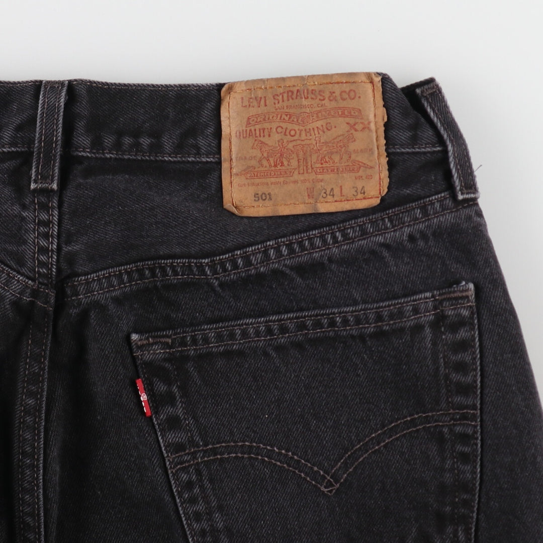 00'S Levi's 501 Black Denim Straight Denim Pants Men's W33 equivalent / eaa491375