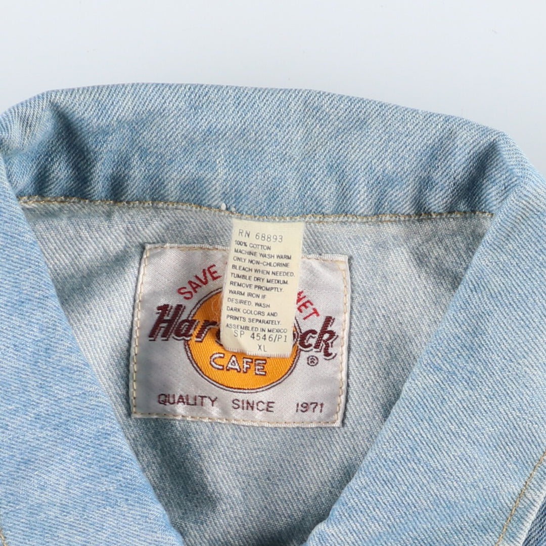 90'S Hard Rock Cafe HARD ROCK CAFE Back Embroidered Denim Jacket G-Jean Men's XL Size Vintage /eaa491465