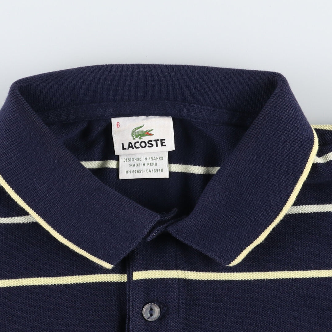 Lacoste LACOSTE French design short sleeve striped polo shirt size 6 men's XL equivalent /eaa491490