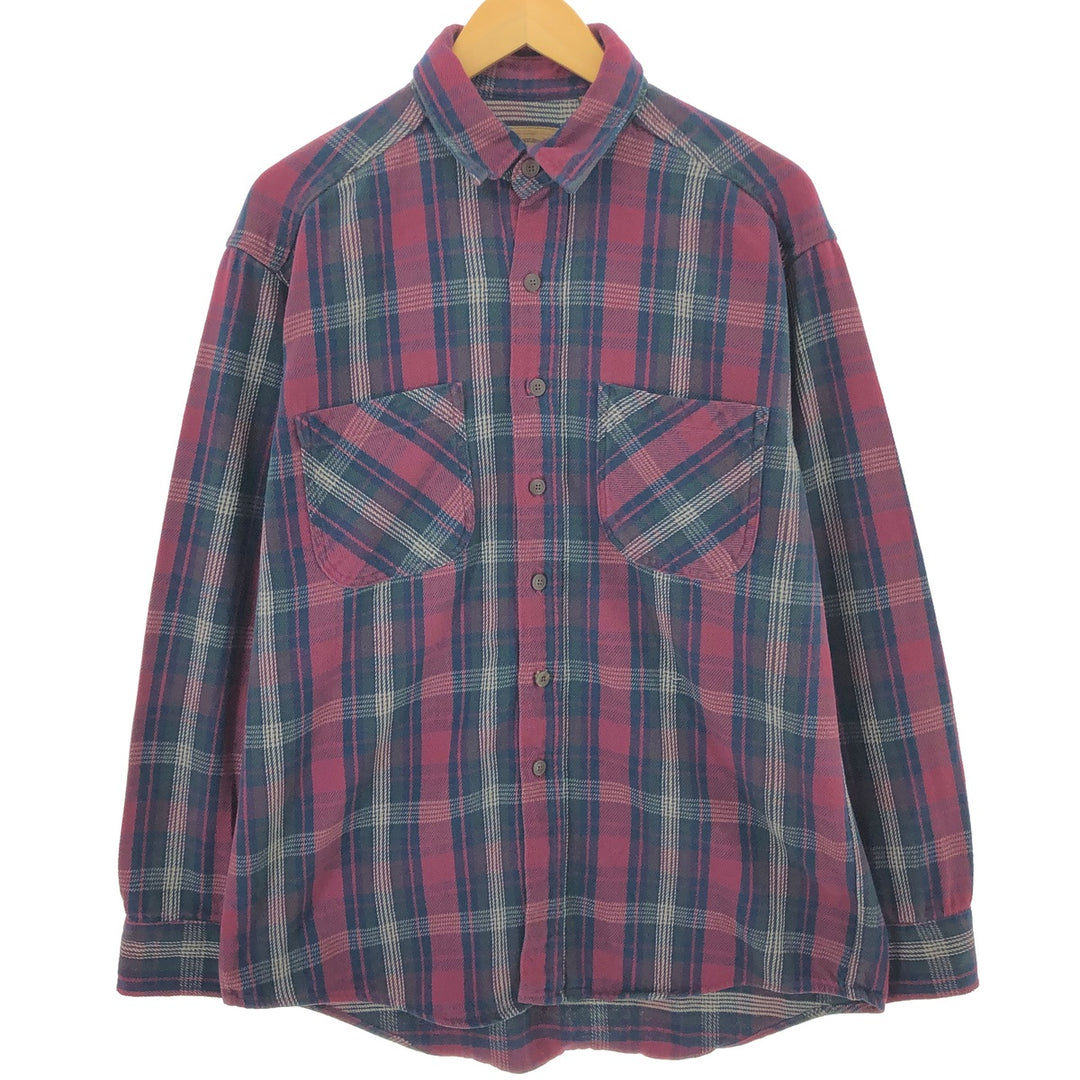 ST JOHN'S BAY Long Sleeve Heavy Flannel Check Shirt Men's L /eaa491507