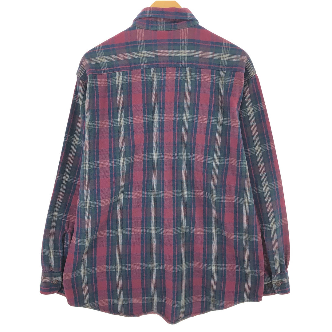 ST JOHN'S BAY Long Sleeve Heavy Flannel Check Shirt Men's L /eaa491507