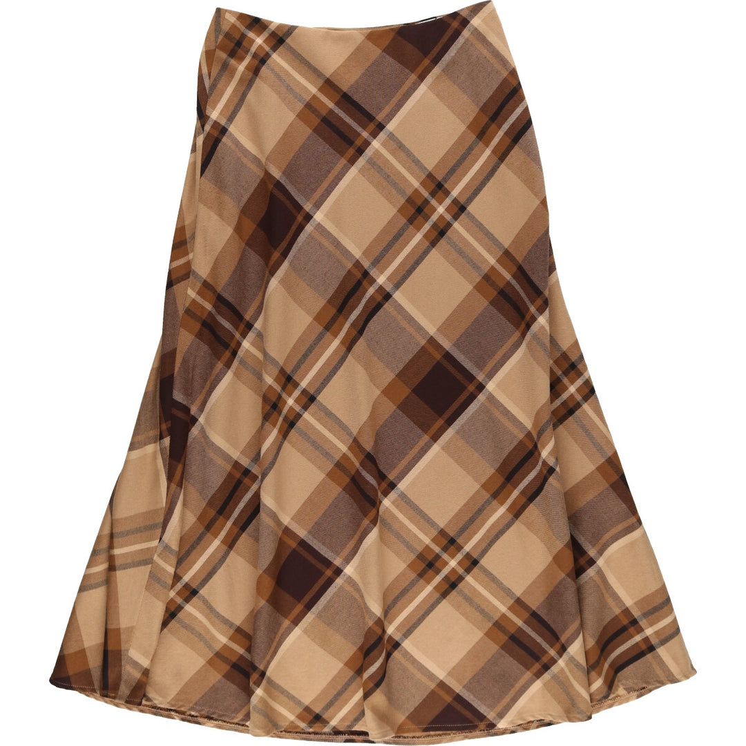 JONES NEW YORK Tartan Check Long A-line Skirt Women's Size L /eaa491614