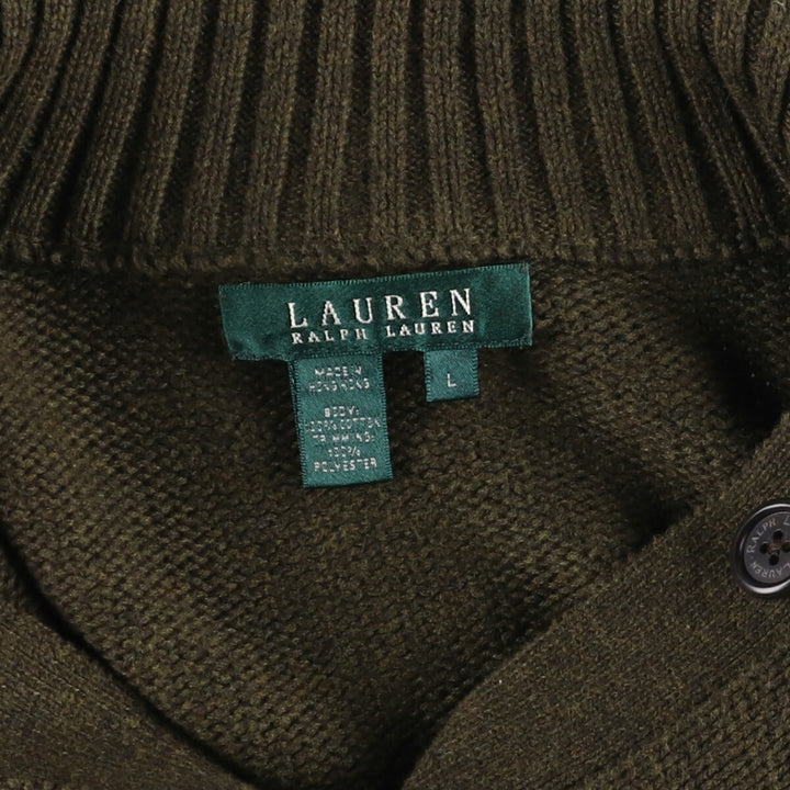 Ralph Lauren LAUREN Lauren High Neck Cotton Knit Cardigan Women's L size / eaa491627