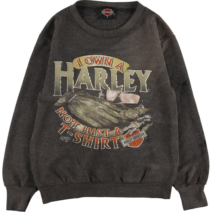 90'S Harley-Davidson 3D EMBLEM printed sweatshirt, made in USA, size S for women / eaa491642