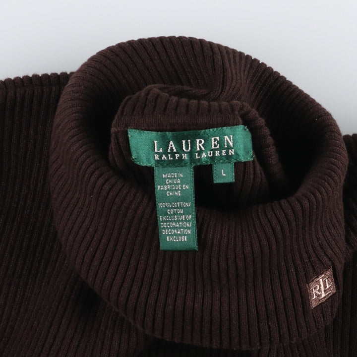 Ralph Lauren LAUREN Lauren Ribbed Turtleneck Cotton Knit Sweater Women's Size L / eaa491661