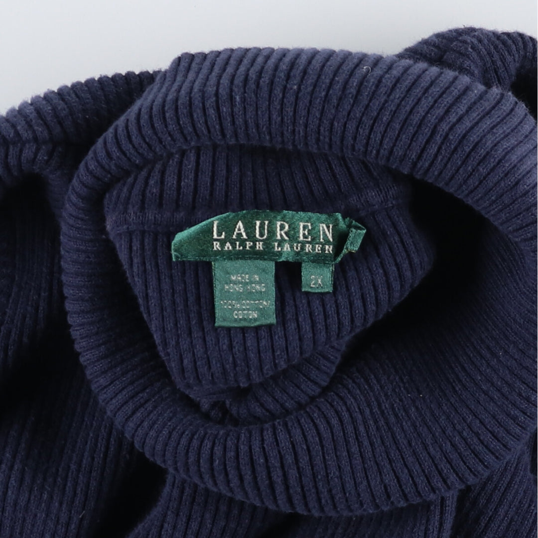 Ralph Lauren LAUREN Lauren Ribbed Turtleneck Cotton Knit Sweater Women's XXL / eaa491662