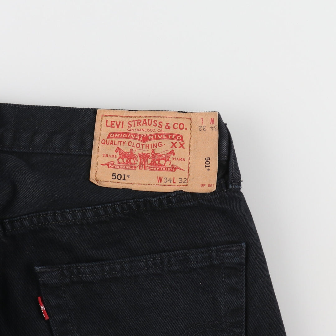 Levi's Levi's 501 Euro Model Black Denim Straight Denim Pants Men's W33 equivalent / eaa491748