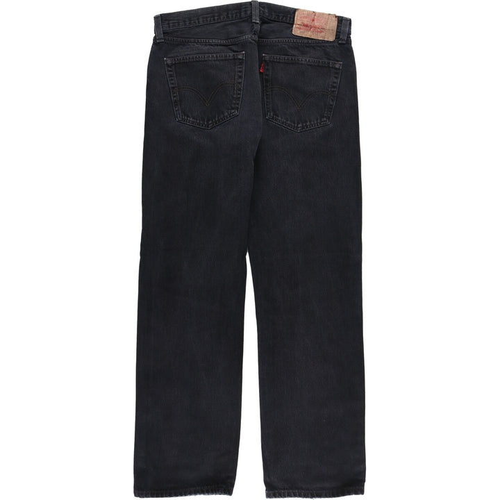 Levi's Levi's 501 STRAIGHT LEG BUTTON-FLY Black Denim Straight Denim Pants Men's W35 equivalent / eaa491781