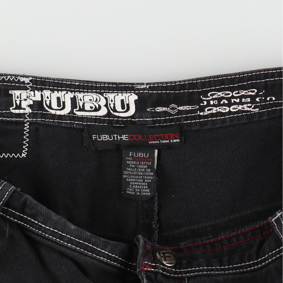 FUBU Black Denim Shorts Half Pants Men's W37 equivalent /eaa491797