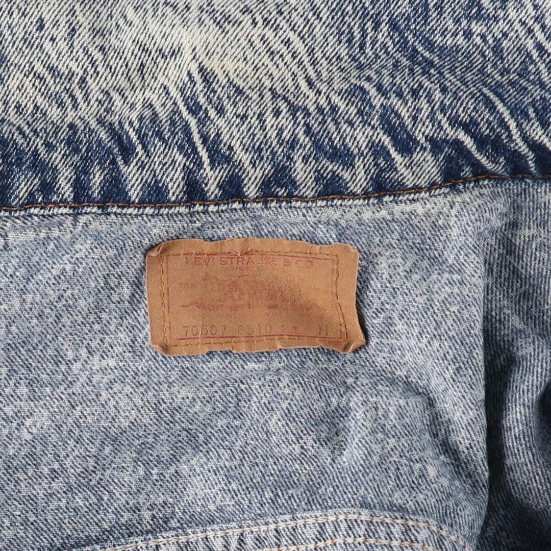 90'S Levi's 70507-0510 Chemical Wash Denim Jacket, Jean Jacket, Made in USA, Men's M, Vintage /eaa491805