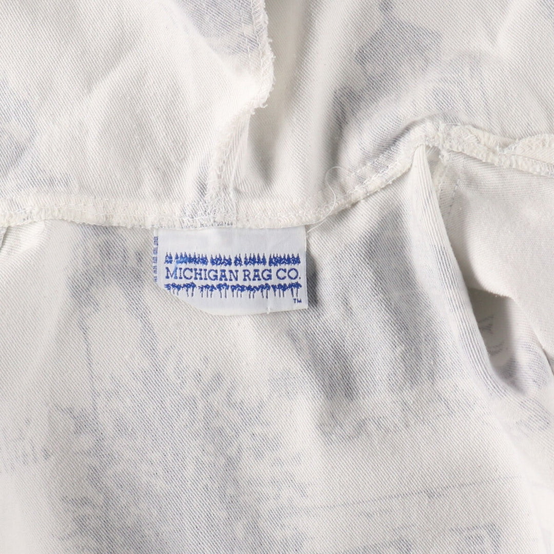 90'S MICHIGAN RAG CO. All-over print cotton hoodie, made in USA, men's XL size, vintage /eaa491842