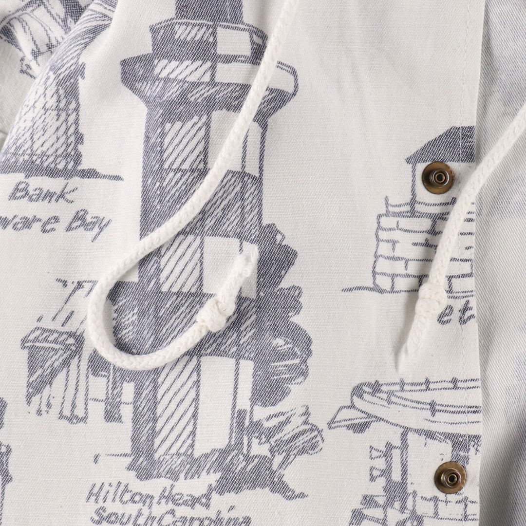 90'S MICHIGAN RAG CO. All-over print cotton hoodie, made in USA, men's XL size, vintage /eaa491842