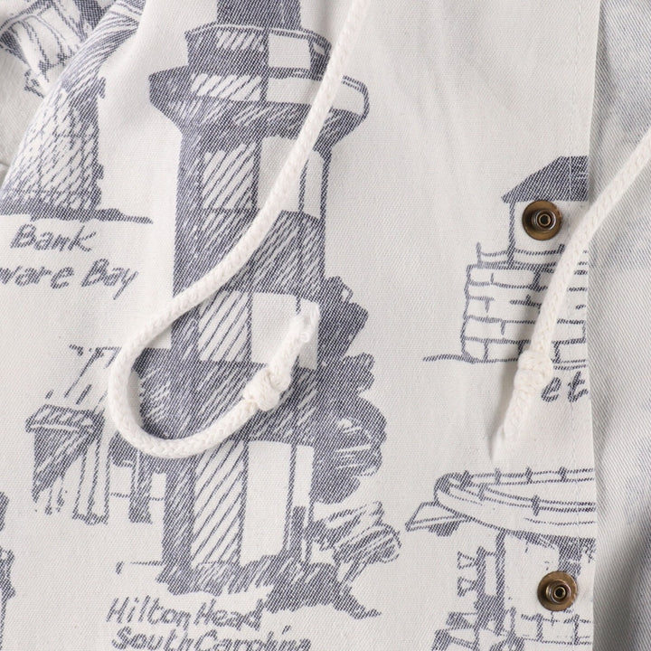 90'S MICHIGAN RAG CO. All-over print cotton hoodie, made in USA, men's XL size, vintage /eaa491842