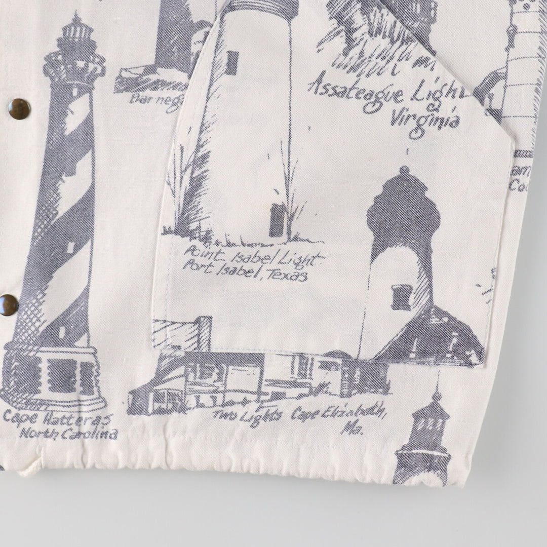 90'S MICHIGAN RAG CO. All-over print cotton hoodie, made in USA, men's XL size, vintage /eaa491842