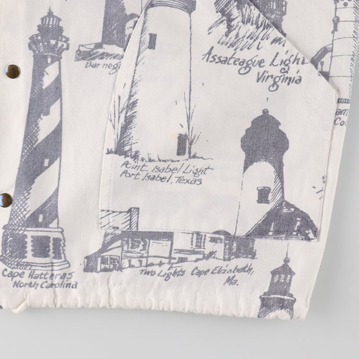 90'S MICHIGAN RAG CO. All-over print cotton hoodie, made in USA, men's XL size, vintage /eaa491842