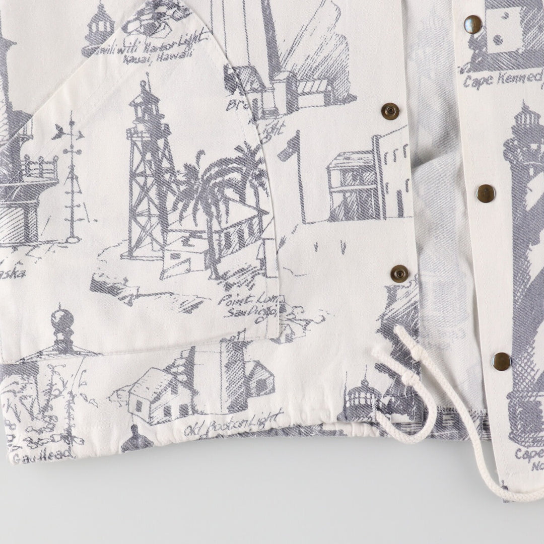 90'S MICHIGAN RAG CO. All-over print cotton hoodie, made in USA, men's XL size, vintage /eaa491842