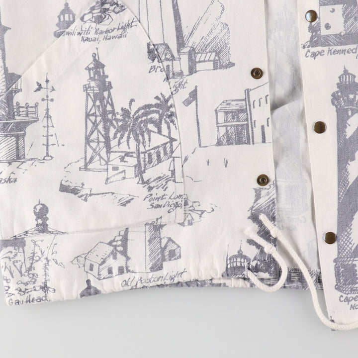 90'S MICHIGAN RAG CO. All-over print cotton hoodie, made in USA, men's XL size, vintage /eaa491842