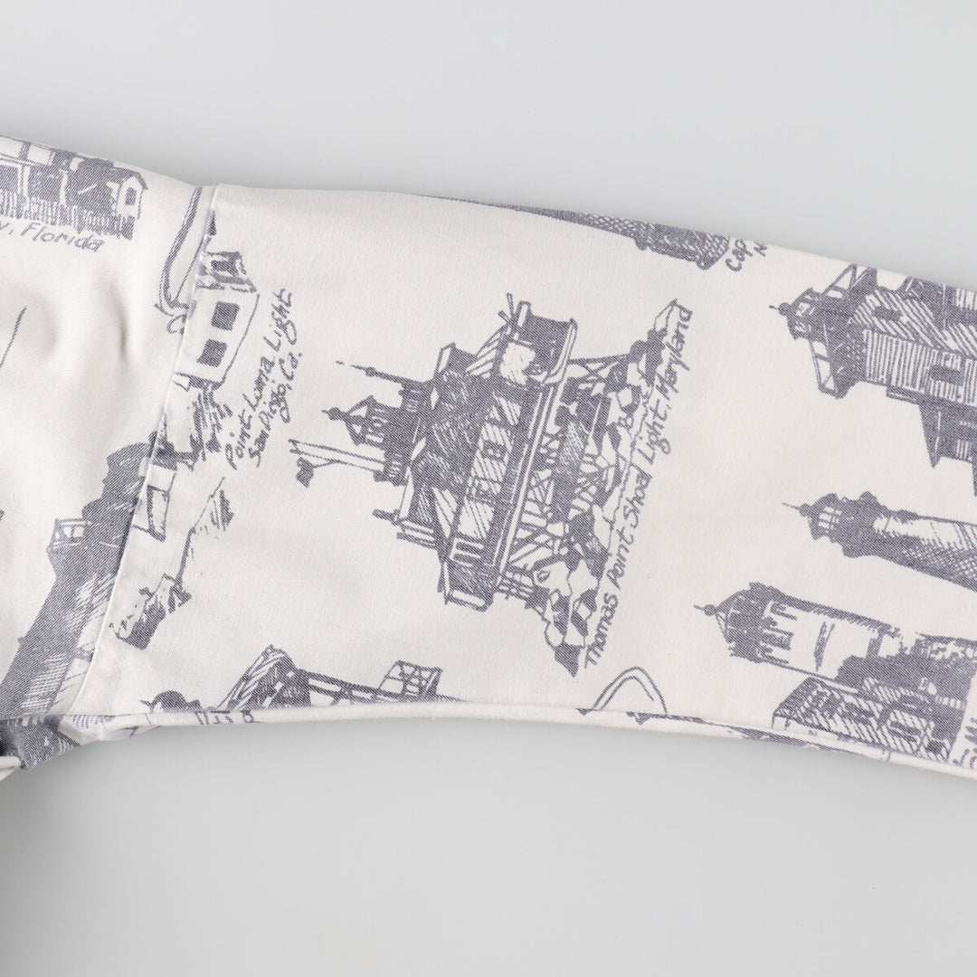 90'S MICHIGAN RAG CO. All-over print cotton hoodie, made in USA, men's XL size, vintage /eaa491842