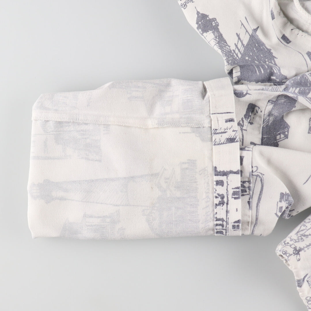 90'S MICHIGAN RAG CO. All-over print cotton hoodie, made in USA, men's XL size, vintage /eaa491842