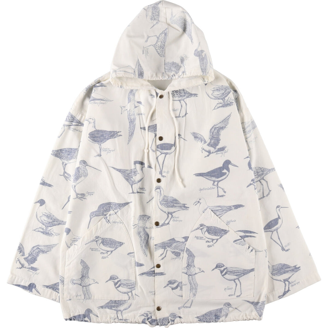 80'S Michigan Rug MICHIGAN RAG CO. Bird print cotton hoodie Made in USA Men's XL Vintage /eaa491843