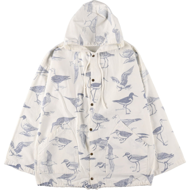 80'S Michigan Rug MICHIGAN RAG CO. Bird print cotton hoodie Made in USA Men's XL Vintage /eaa491843