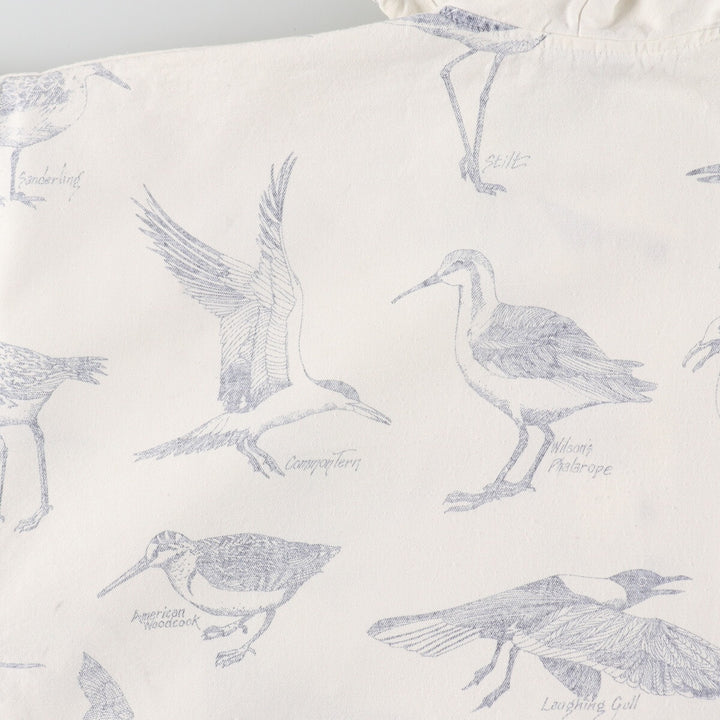 80'S Michigan Rug MICHIGAN RAG CO. Bird print cotton hoodie Made in USA Men's XL Vintage /eaa491843