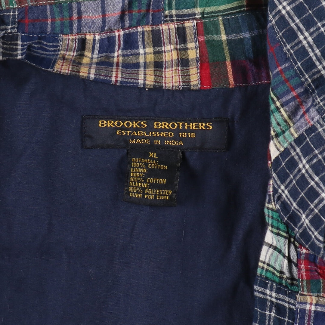 Brooks Brothers Est.1818 Check Pattern Patchwork Cotton Blouson Men's XL /eaa491890