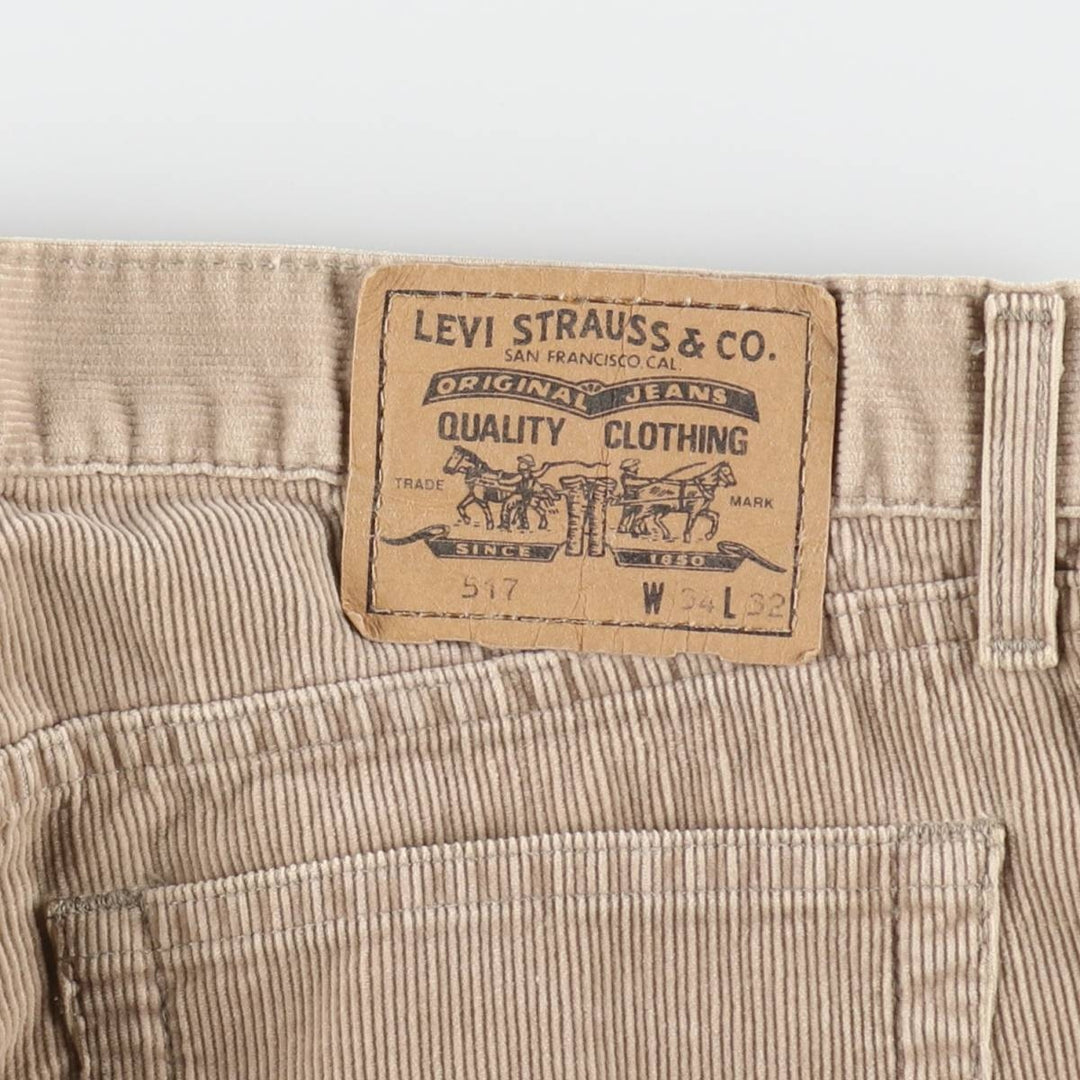 90'S Levi's 517 Corduroy Pants Made in Italy Men's W33 Vintage / eaa492000