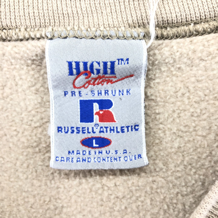 90'S Russell HIGH COTTON plain blank sweatshirt, made in USA, men's size L, vintage /eaa492100