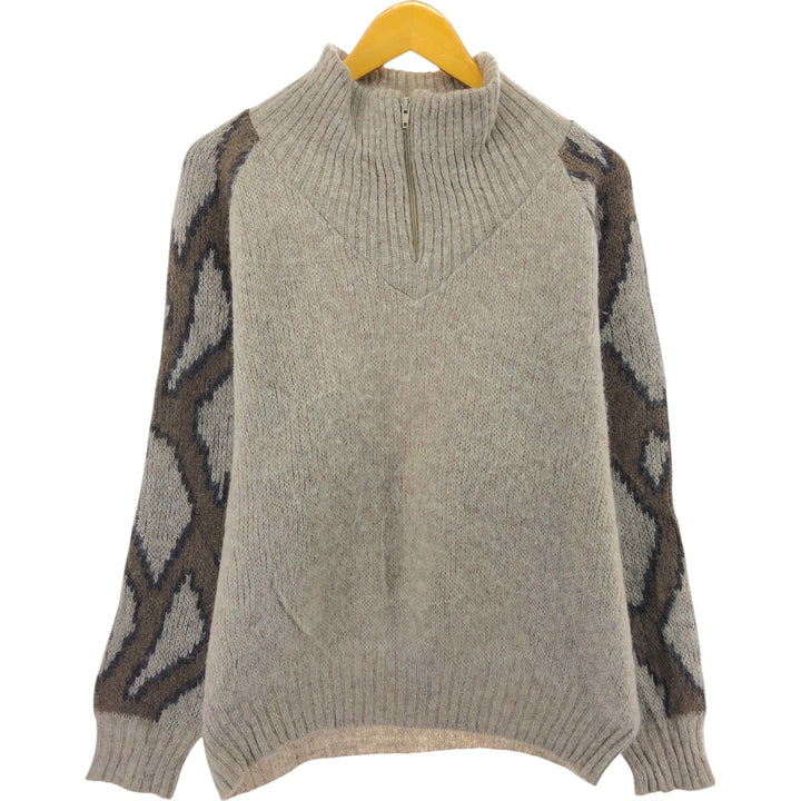 Alafoss Geometric Wool Knit Half Zip Sweater Made in Iceland Men's L /eaa492146