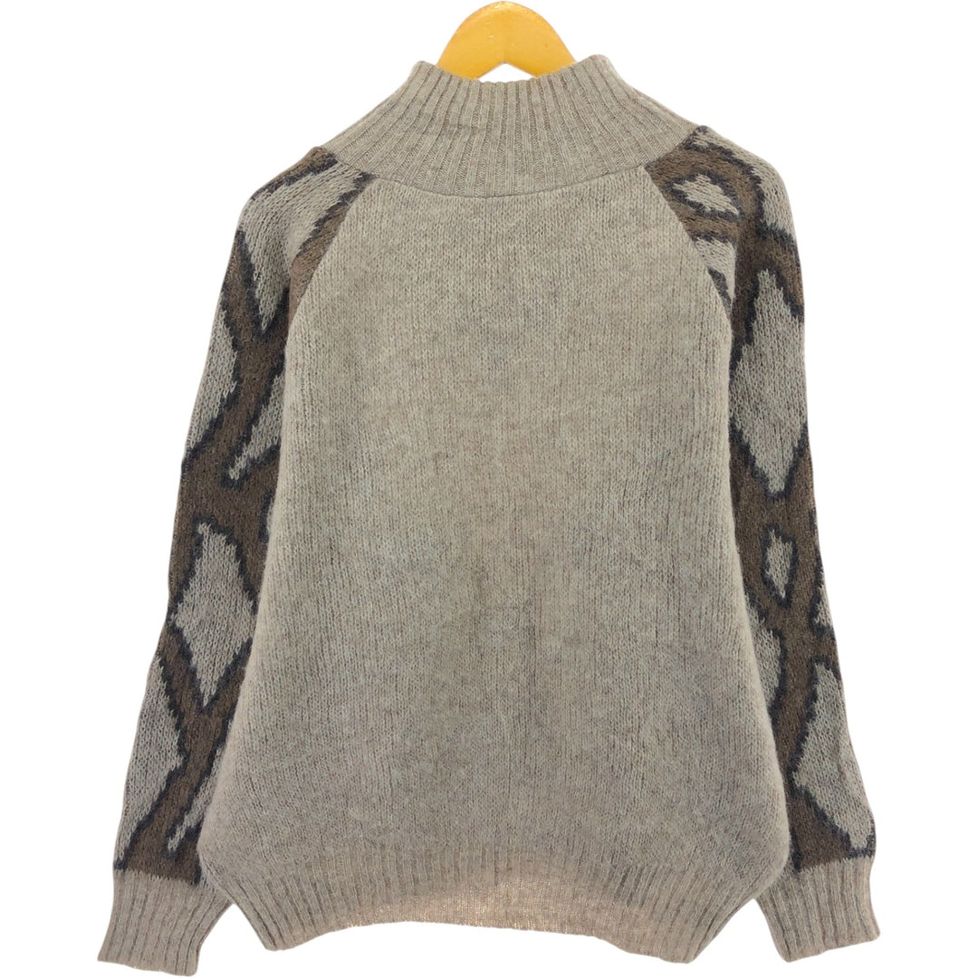 Alafoss Geometric Wool Knit Half Zip Sweater Made in Iceland Men's L /eaa492146