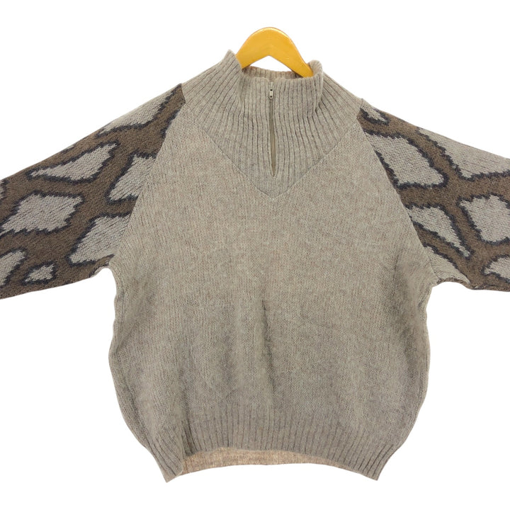 Alafoss Geometric Wool Knit Half Zip Sweater Made in Iceland Men's L /eaa492146