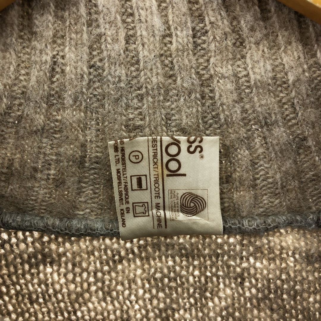 Alafoss Geometric Wool Knit Half Zip Sweater Made in Iceland Men's L /eaa492146