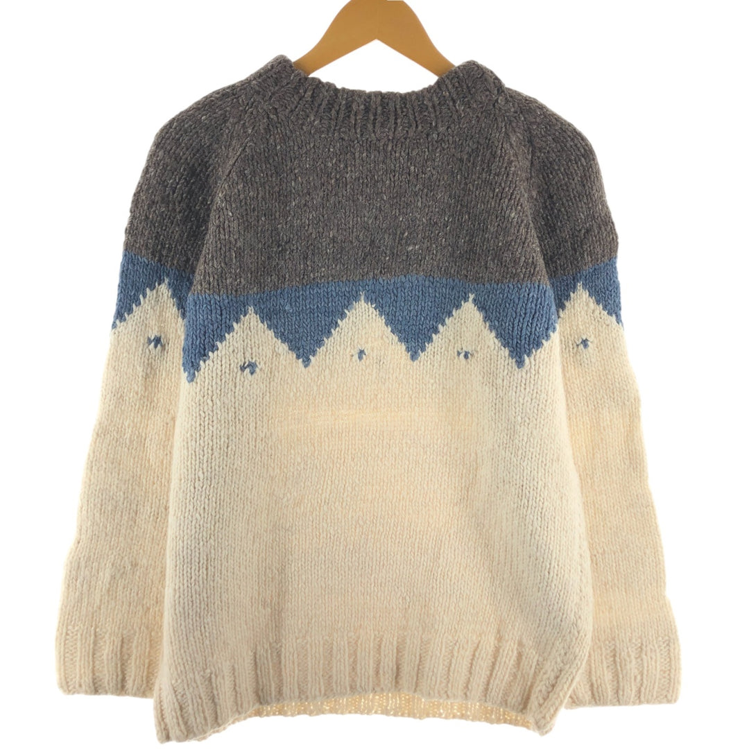 Wool Original's all-over print HAND MADE Ecuadorian knit sweater, made in Ecuador, men's size M /eaa492151