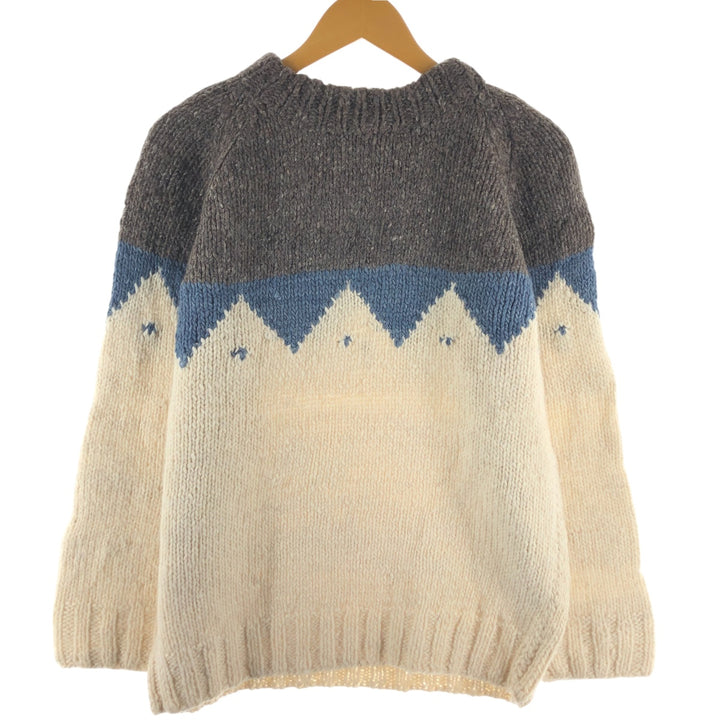 Wool Original's all-over print HAND MADE Ecuadorian knit sweater, made in Ecuador, men's size M /eaa492151