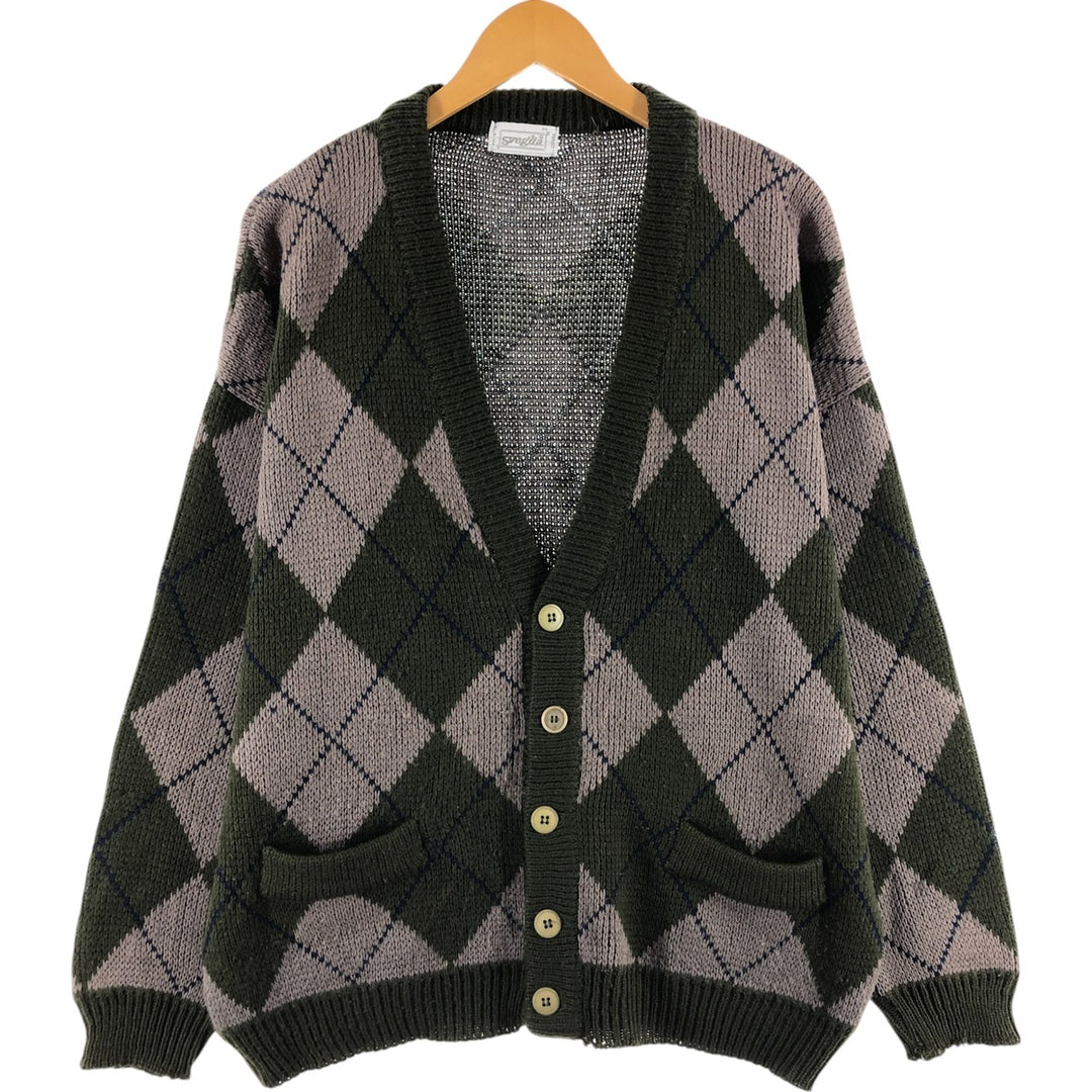 sveglia Argyle Pattern Acrylic Knit Cardigan Men's XL size /eaa492191