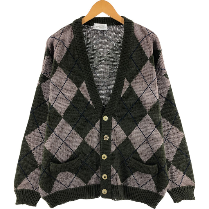 sveglia Argyle Pattern Acrylic Knit Cardigan Men's XL size /eaa492191