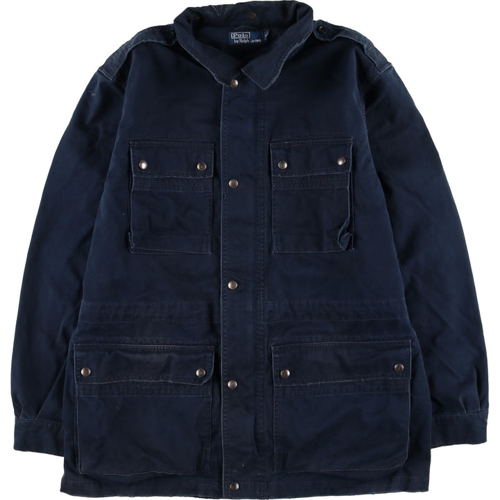 Ralph Lauren POLO by Ralph Lauren Safari Jacket, Men's XL cotton navy blue type Vintage Second Hand