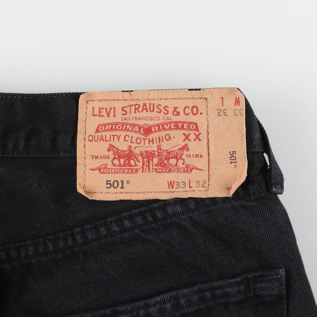 Levi's 501 Euro Model Black Denim Straight Denim Pants Men's W33 equivalent / eaa492233
