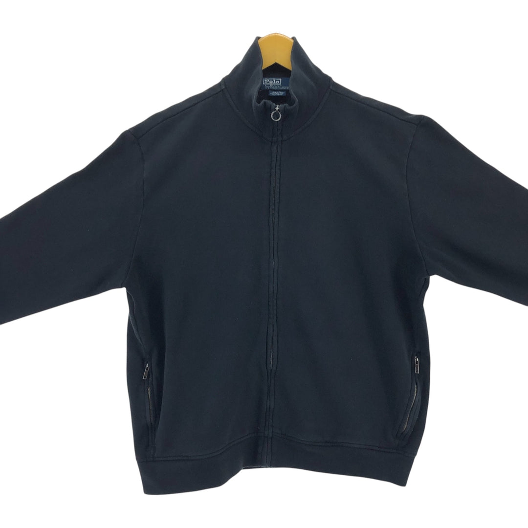Ralph Lauren POLO by Ralph Lauren full zip sweatshirt, men's XL size Pima Cotton black type Vintage Second Hand