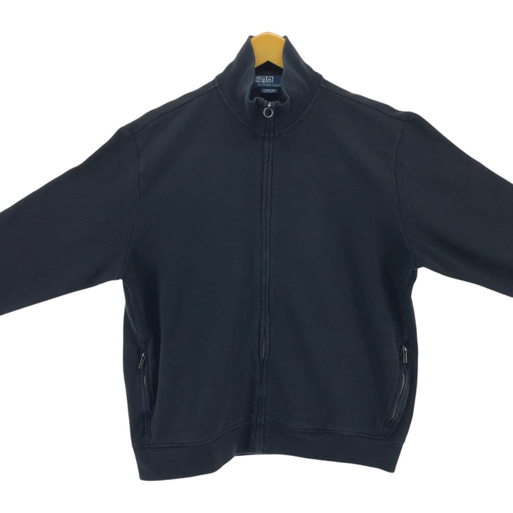 Ralph Lauren POLO by Ralph Lauren full zip sweatshirt, men's XL size Pima Cotton black type Vintage Second Hand