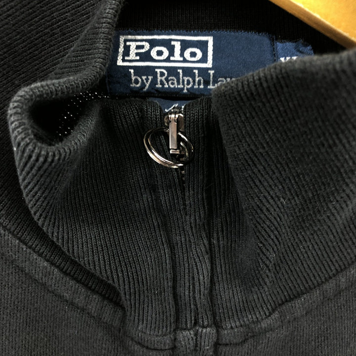 Ralph Lauren POLO by Ralph Lauren full zip sweatshirt, men's XL size Pima Cotton black type Vintage Second Hand