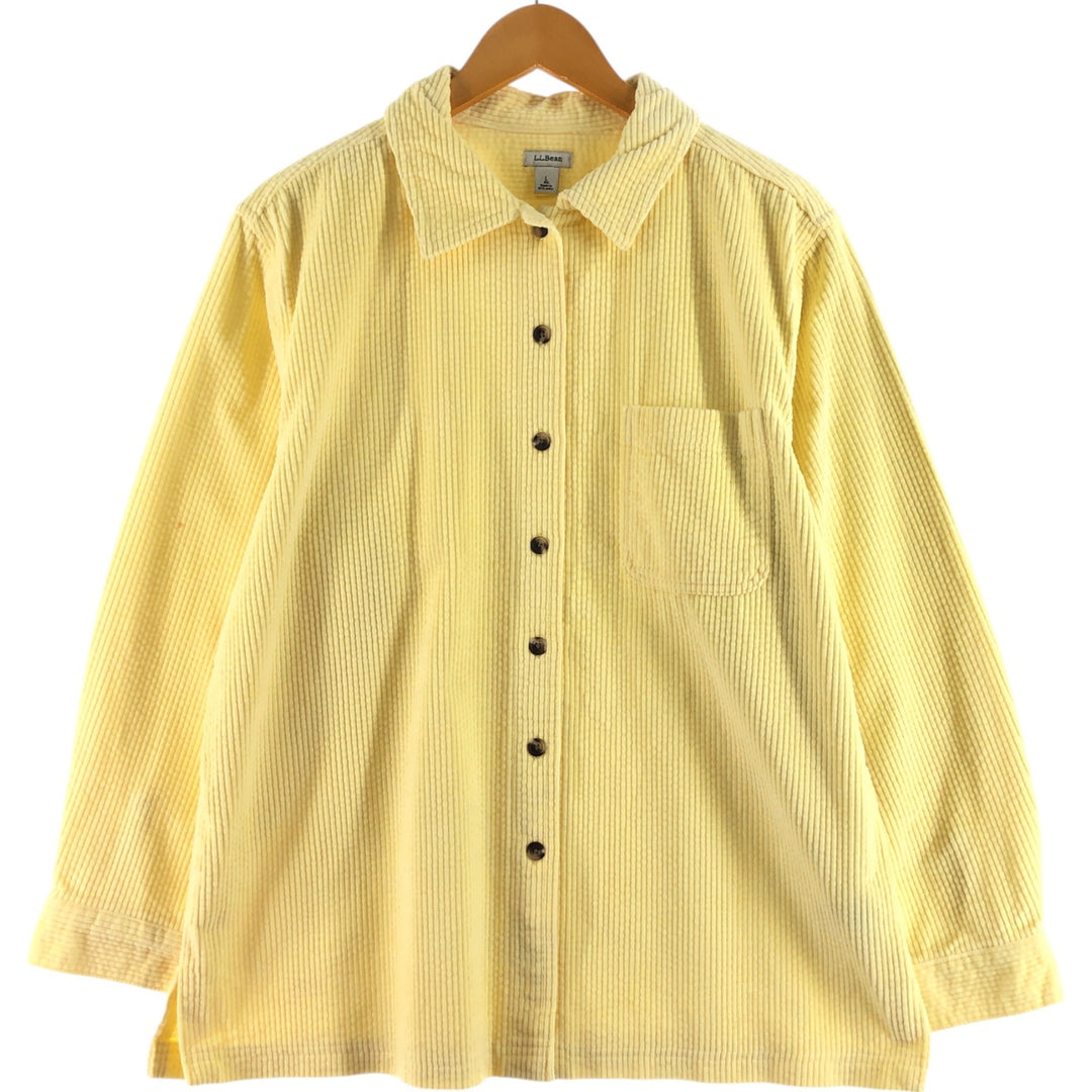LLBean Long Sleeve Corduroy Shirt Box Shirt Women's Size L /eaa492266