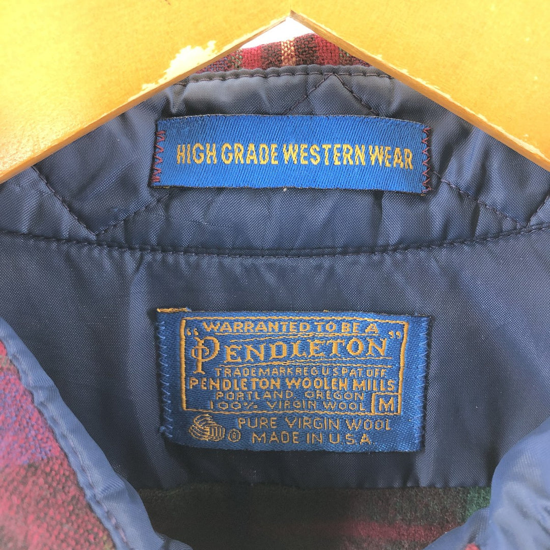 Vintage 70'S Pendleton Check Pattern Wool Western Shirt Made in USA Men's M Size /eaa492277